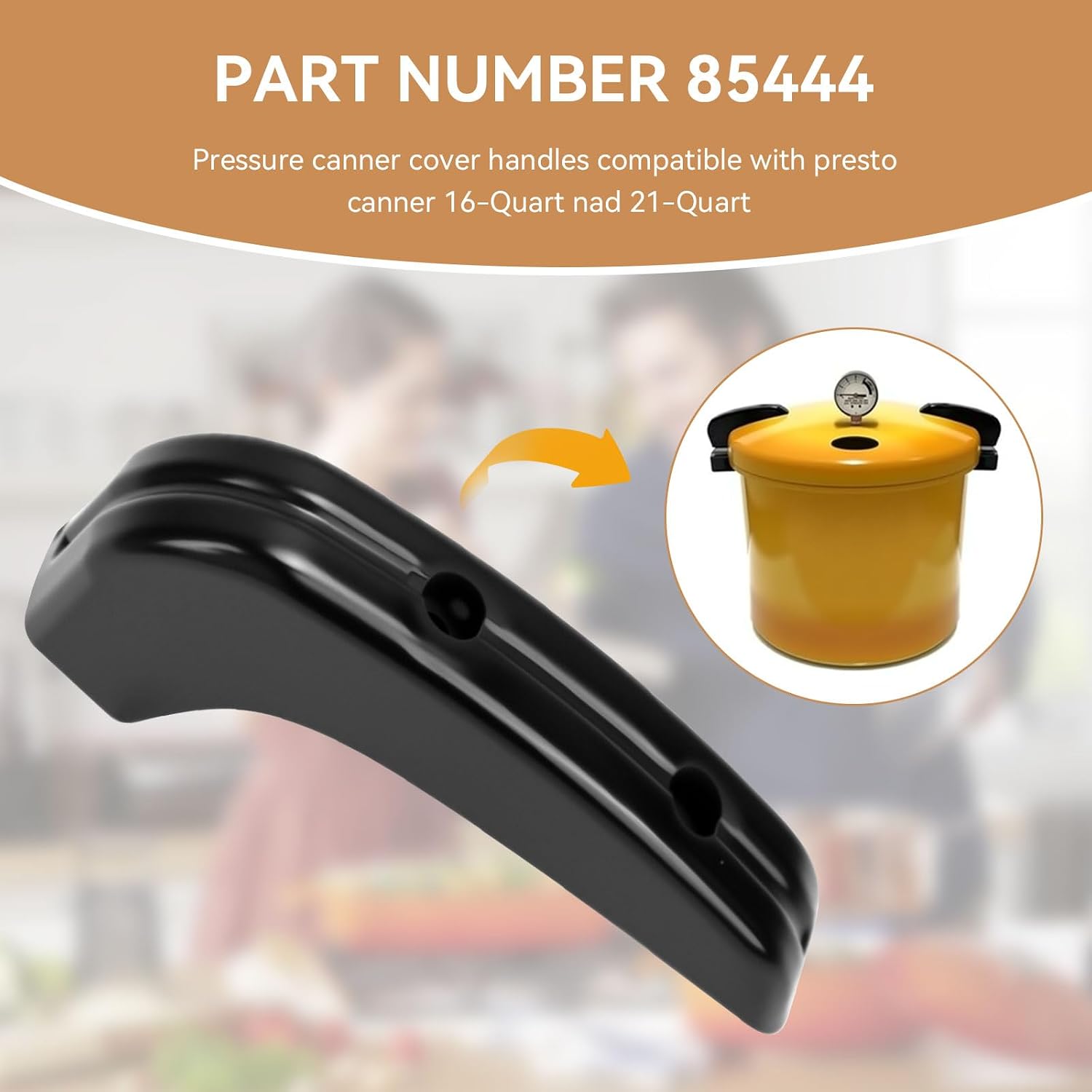 Pressure Canner Cover Handle Replacement for Presto Pressure Cooker 85444 Replacement Parts Fit Presto Pressure Canning Model 21B, 21S, 5, 7, 7AV, 7B, 7S, CA16, CA16H, CA21, CA21H (2 Pack)