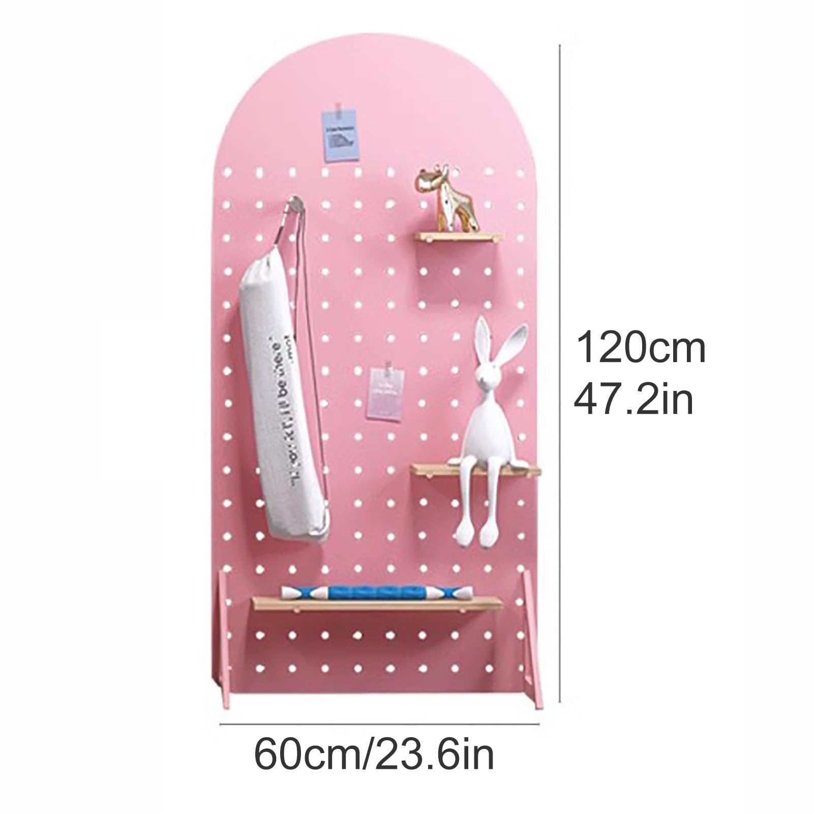 Azar Displays 700452-CLR Three-Sided REVOLVING PEGBOARD Tower Floor Display ON Wheeled Metal Base. Panel Size: 16