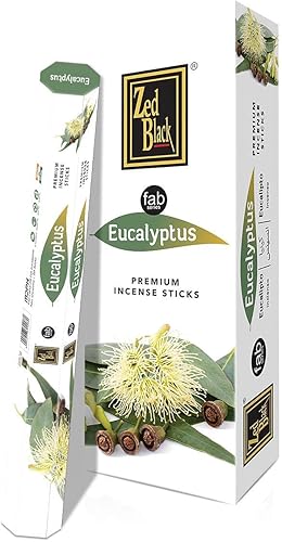 Miniatura 5 de ZED BLACK Varillas de incienso natural de eucalipto de alta calidad, 20 varillas por caja y 6 cajas en el interior (total 120 varillas), úsala en