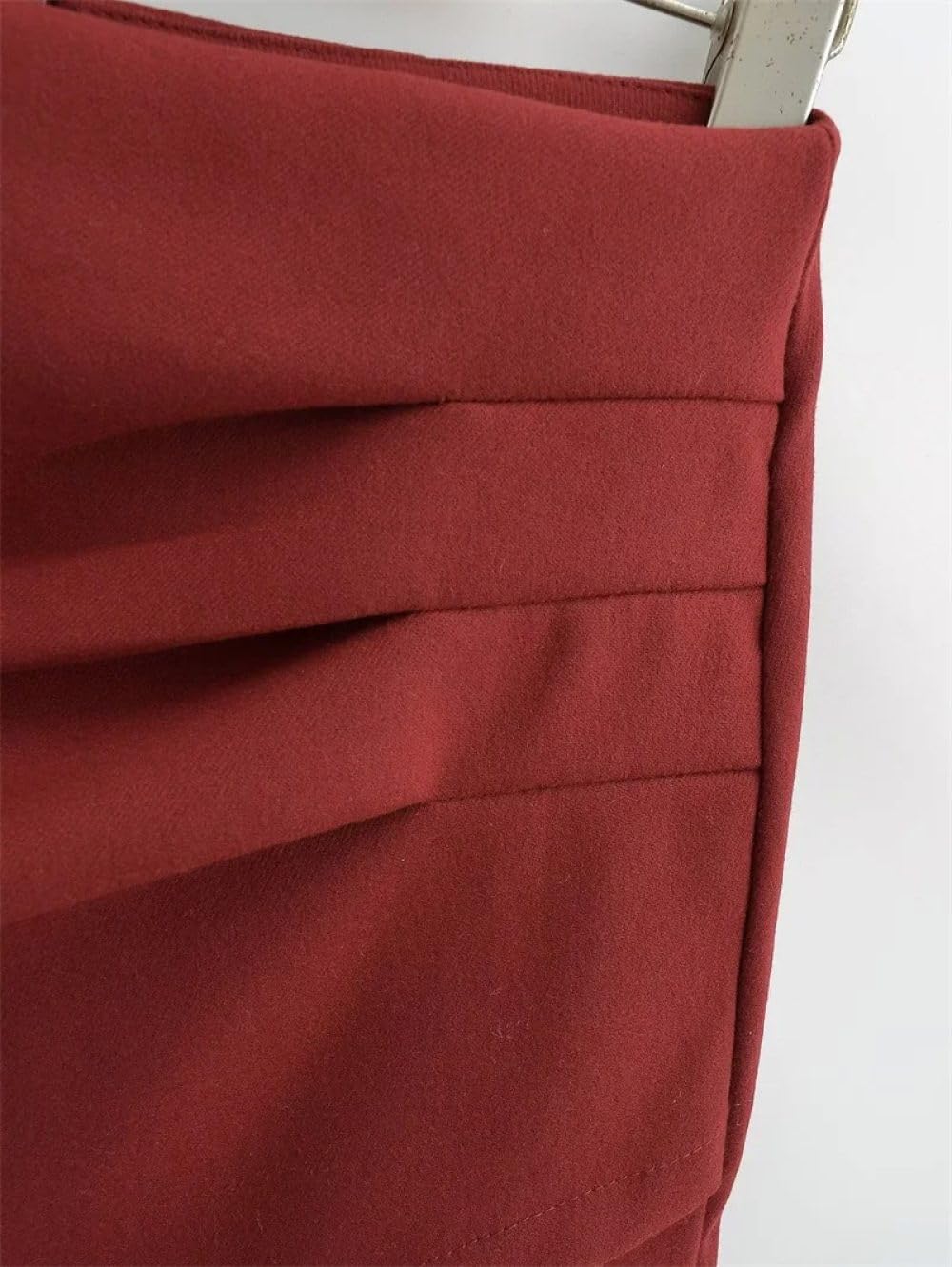 SWEPER Jupe Courte Femme - Jupe Fine en Laine pour Femmes, Mini Jupe Taille Haute avec Plis Décoratifs, Fermeture Éclair Au Dos, Mode Printemps