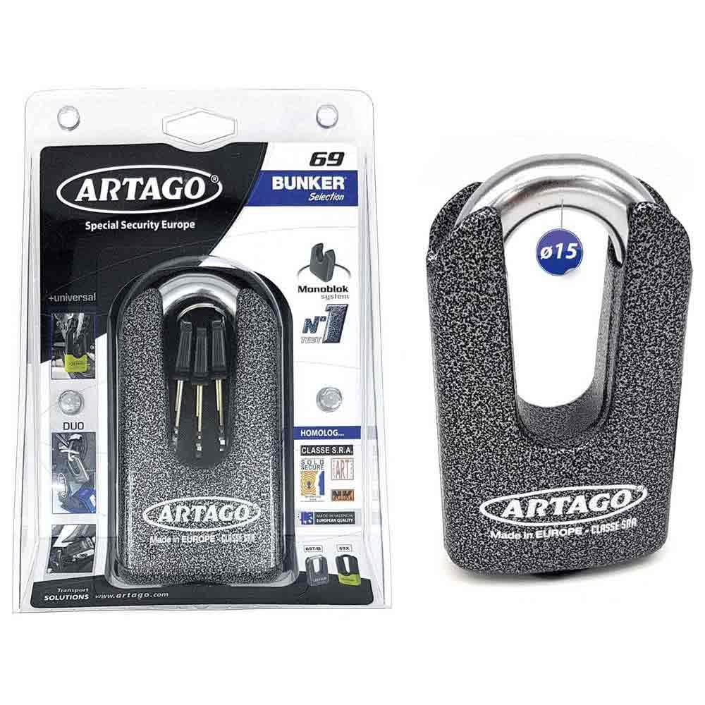 Artago 69T3 Pack Candado Antirrobo Disco Alta Seguridad + Soporte para Kawasaki Z900, Homologado Sra, Sold Secure Gold, ART4