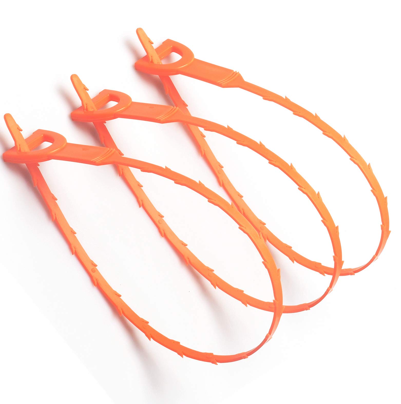 SunSunRise Drain Clog Remover Tool, 3 Pack Drain Hair Clog Remover, Snake Drain Cleaning Tool for Sinks, Tubs & Showers Sinks(19.6 Inch)