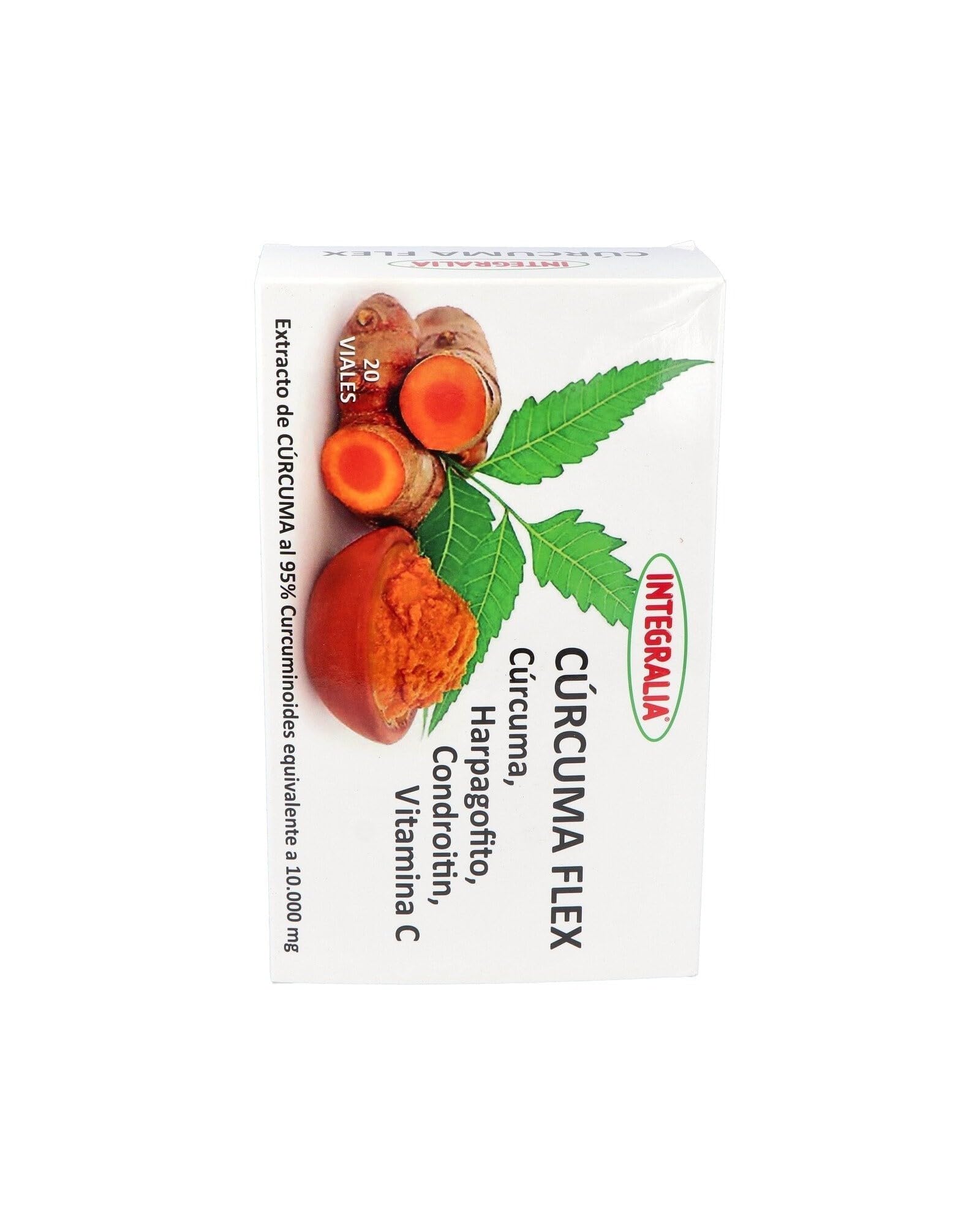 INTEGRALIA CURCUMA FLEX 20viales – préparation liquide pour compléter l’alimentation, se dose précisément selon la quantité recommandée et devient un allié fiable dans la routine de tous les jours. et