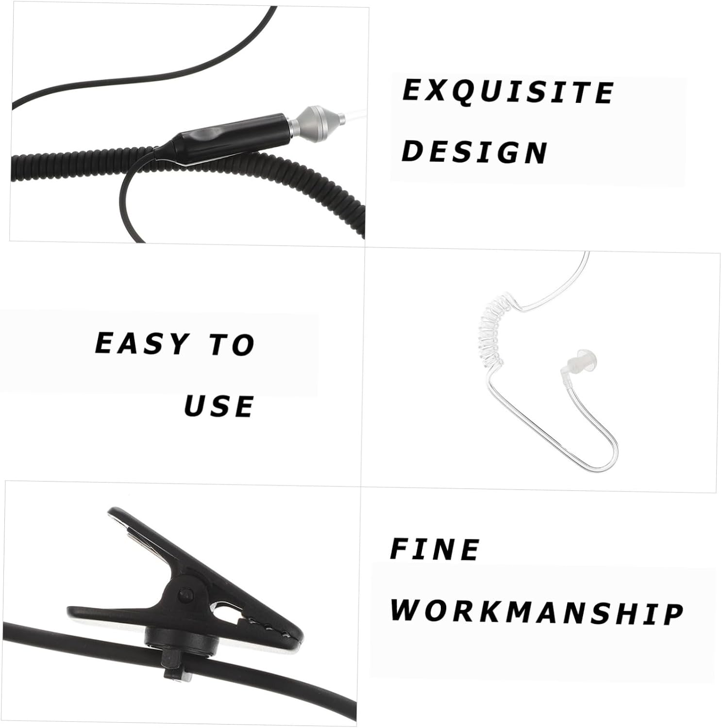 DOITOOL Pin to Intercom Earphone Adapter with Talk Listen Button Compatible with and for and Communication