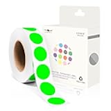 PARLAIM 3/4 Inch Circle Sticker Labels,1000 Stickers Adhesive Round Color Coding Circle Dots Label,Roll Dot Sticker Labels for Office Home (Fluorescent Green)