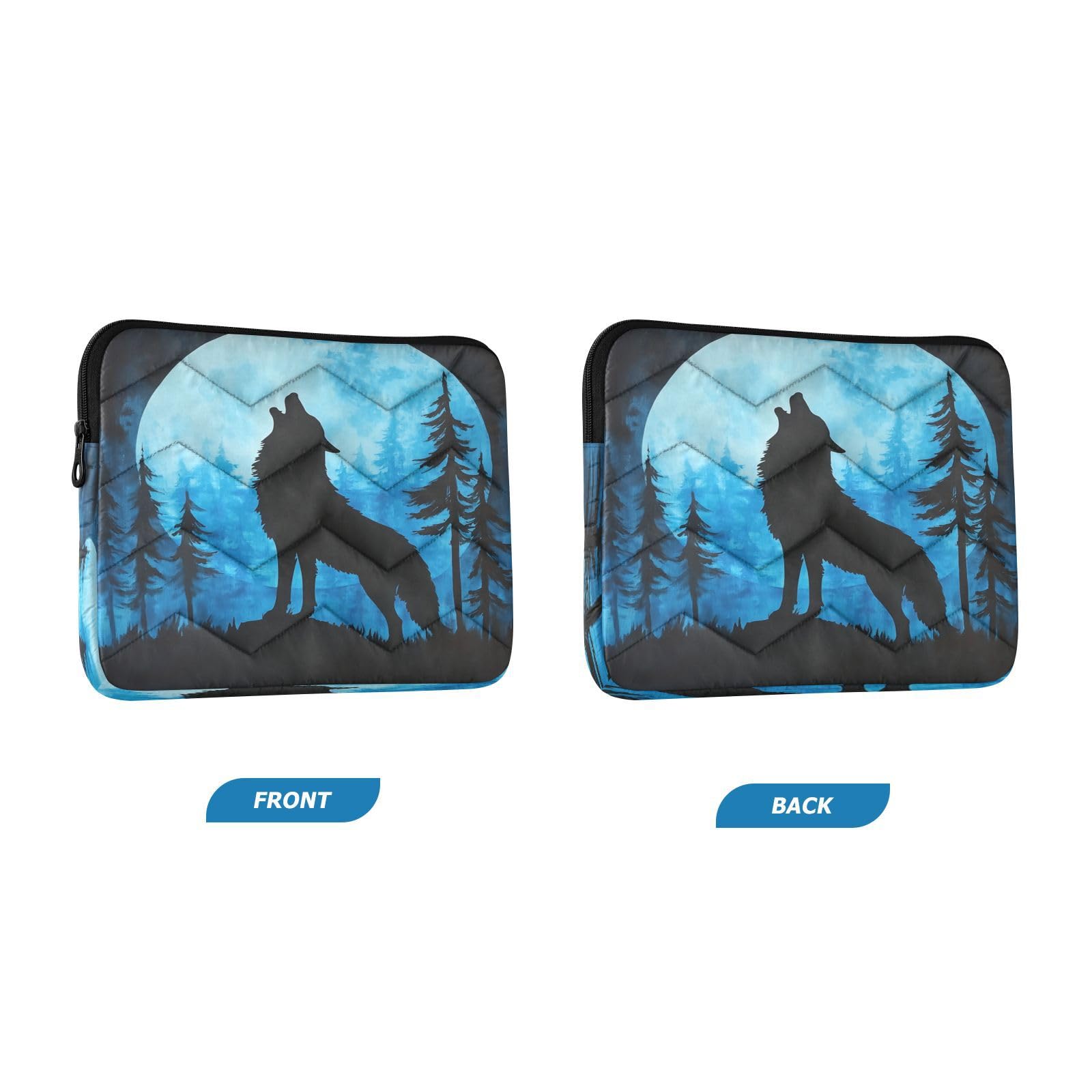 Wolf Moon Blue Forest Laptop Sleeve for 13-13.3 IN Water Resistant Portable Laptop Sleeve Bag Carrying Sleeve Bags for Women Travel Airport