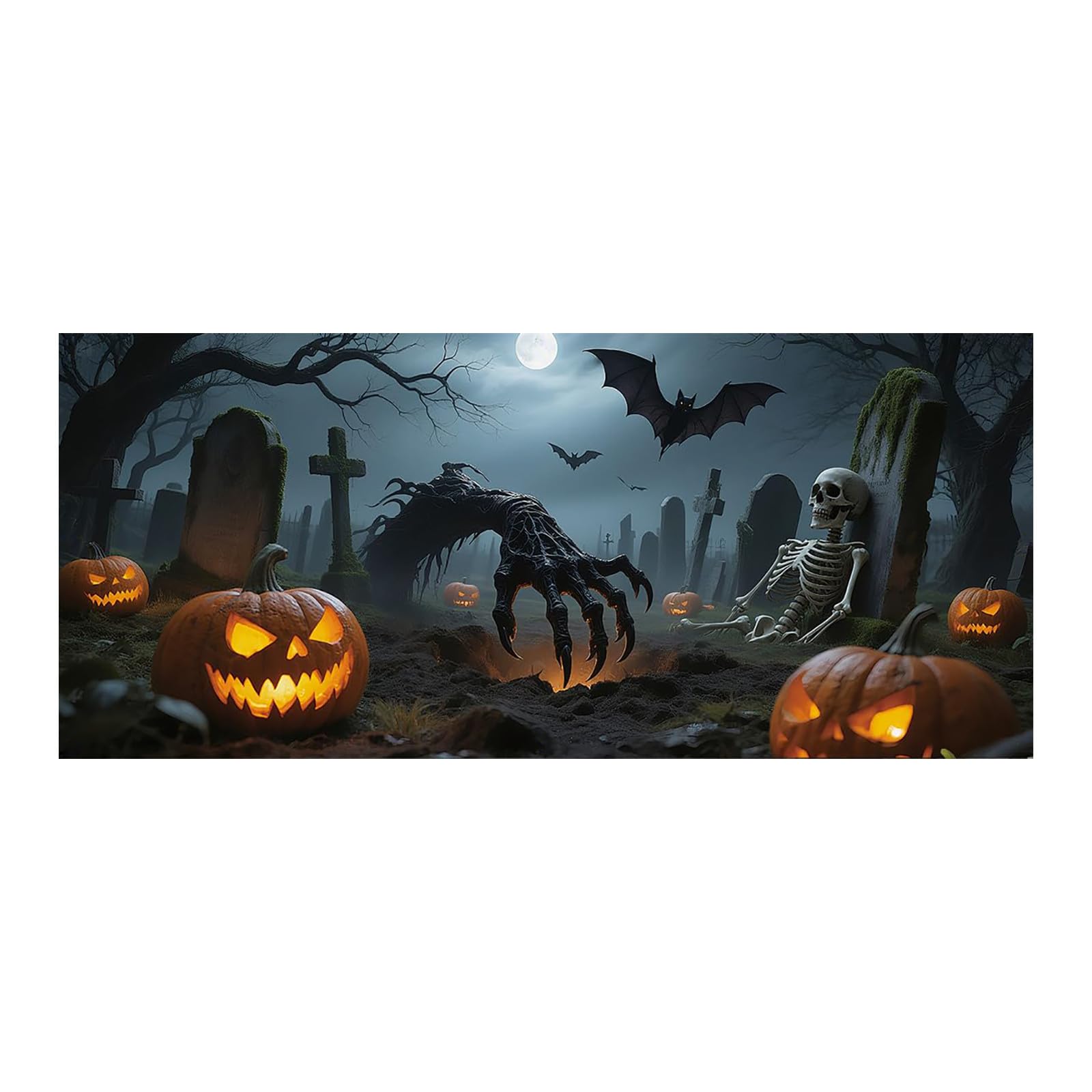 Cartel de graduación para puerta de garaje de Halloween, cubierta de puerta, pancarta colgante de fondo grande, mural adecuado para el hogar, exteriores, interiores, fiestas, paredes, ventanas 53
