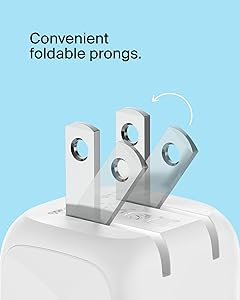 Belkin Compact Charger Block 20W, USB-C Fast Charging - Apple iPhone 17, Air, Pro, Pro Max, Samsung Galaxy S25, iPad, AirPods, Apple Watch, Nintendo Switch 2, Google Pixel 10, etc. - White