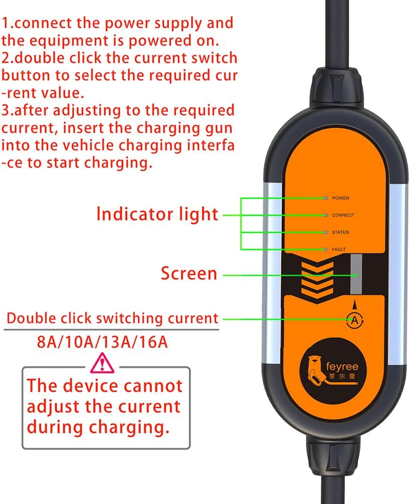 Buy Level 2 Portable EV Charger 16 Amp, 110240V Home Electric Vehicle