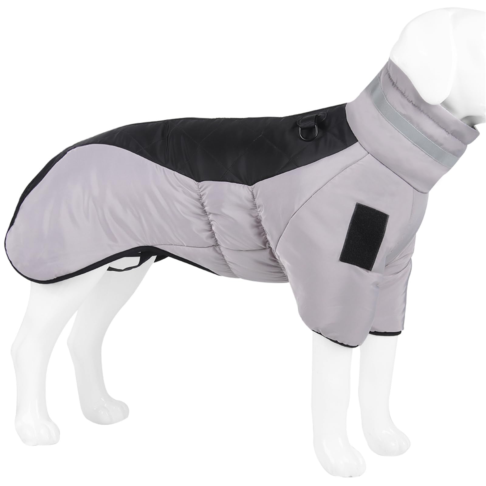 Hixingo Dog Coats with Legs, Winter Warm Dog Coat Snow Dog Jacket with Harness Hole for Small Medium Large Pet Indoor & Outdoor Wear (XL,Grey Black)