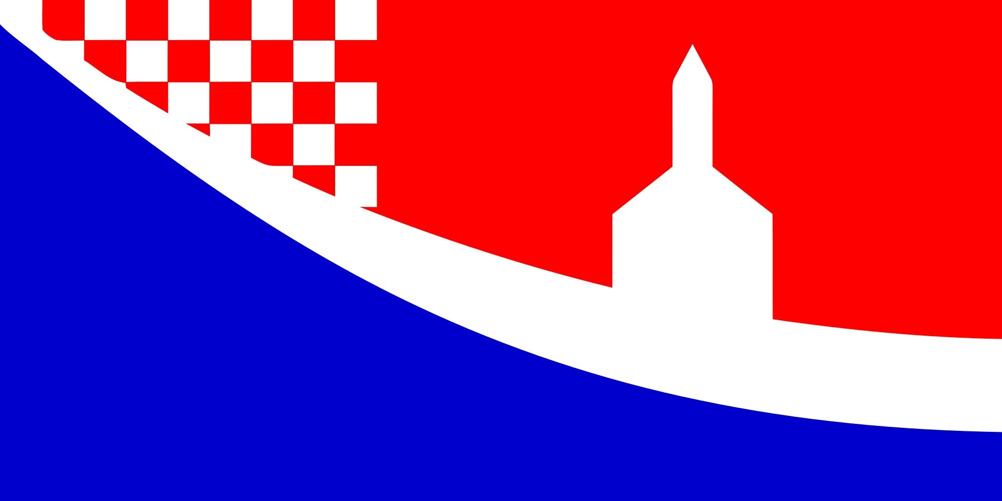 Drapeau Posušje pour décoration extérieure pavillon paysage grand 1.35m²