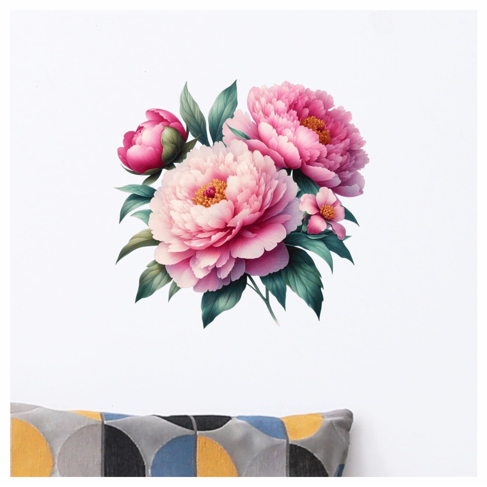 x4 Soft Pink Peony Flower Vinyl Stickers, Vibrant Blackout Waterproof Decals - Image 4