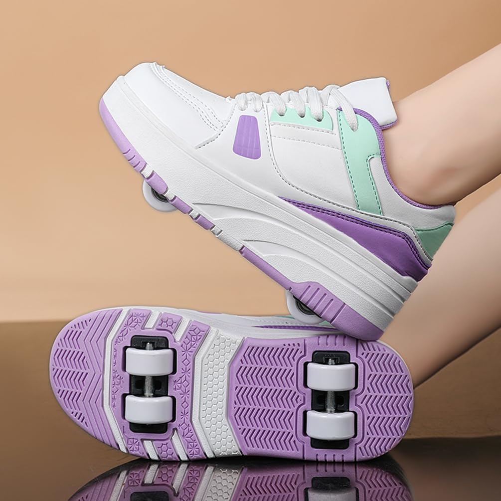 Dziewczęce buty na kółkach dla chłopców buty do deskorolki dla dzieci 2 w 1 wielofunkcyjne buty na rolkach buty na rolkach buty damskie, Rolka S29, 35 EU