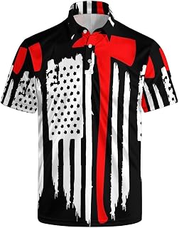 Men's Funny Golf Polo Shirts Short Sleeve Hawaiian Golf Shirts
