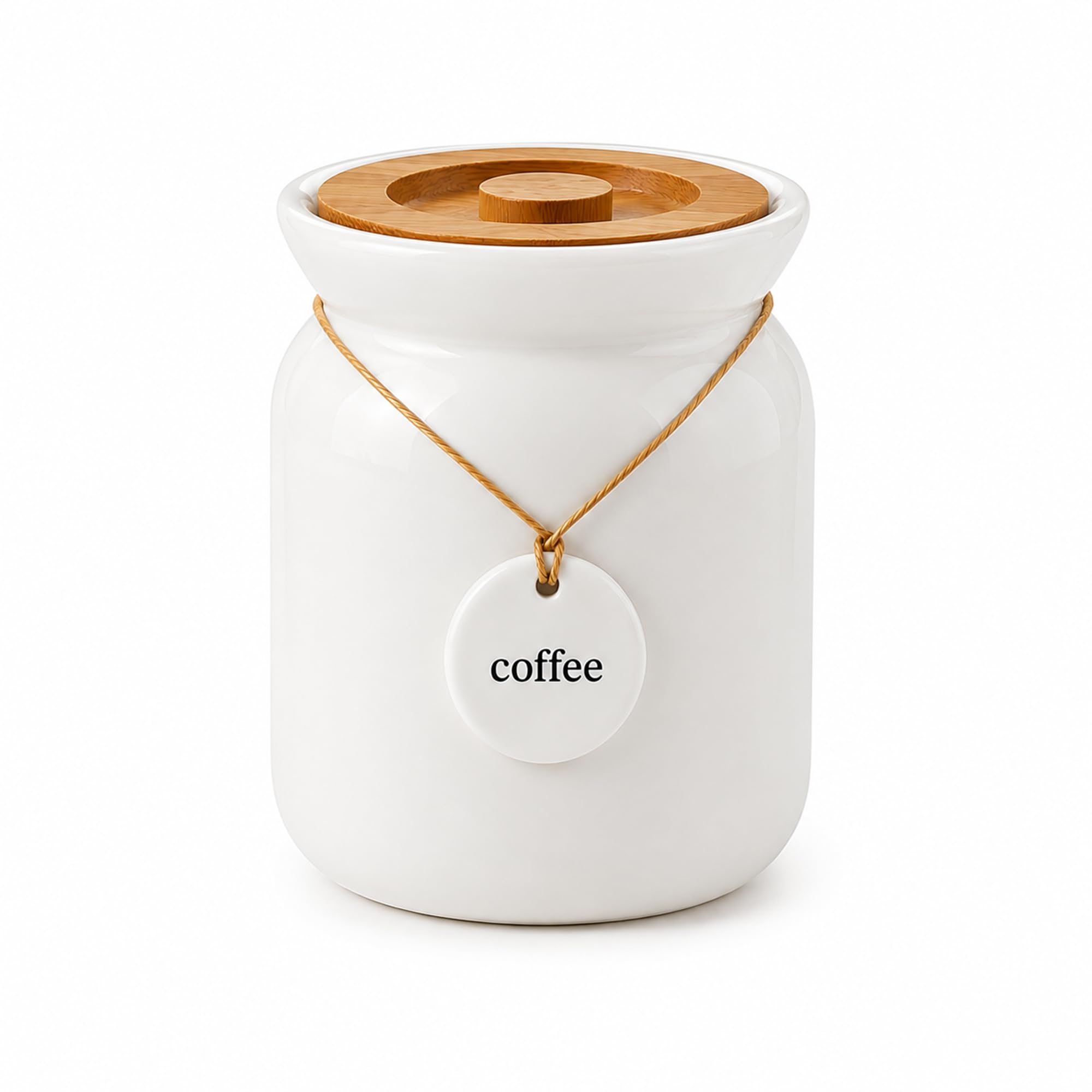 BMLIMITED BML Kitchen Storage Canister with Lid – Decorative Storage Jar for Tea, Coffee, Sugar, Biscuits & Dry Food – Multiple Colours and Designs Available (Rope Coffee Jar)