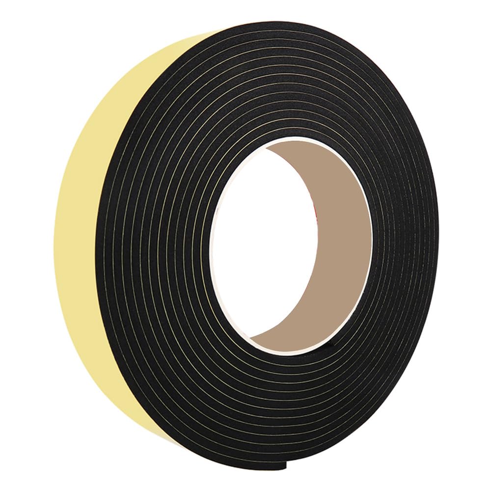 1Cinta de Espuma EPDM Autoadhesiva Sello de Goma para Sellado de Puertas Ventanas, Junta de Aislamiento para Automóviles, Protección contra el Polvo,10mm×30mm