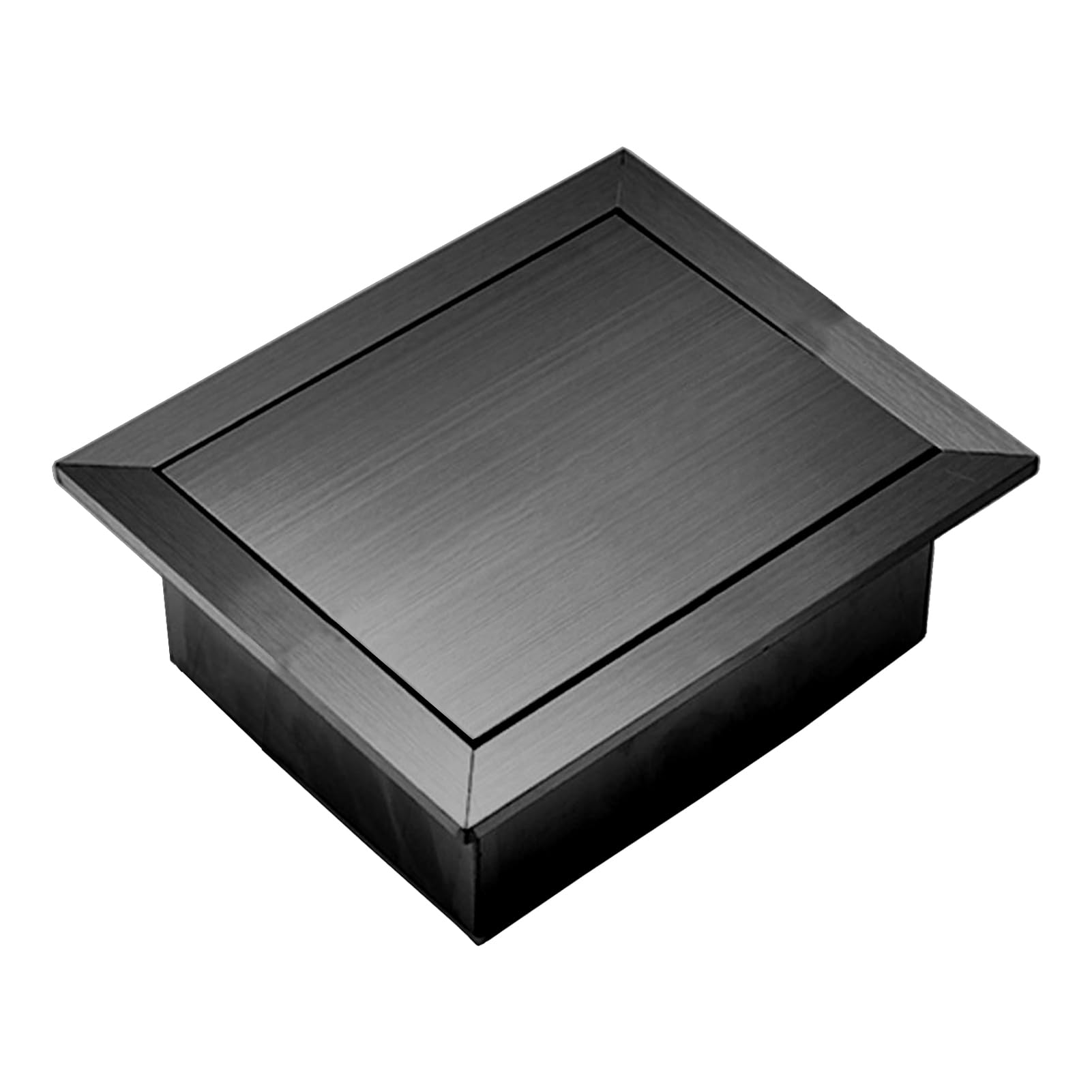 Swing Flap Cover, Stainless Steel Balance Trash Can Lid, Square Recessed Counter Top Cover, Built-in Swing Garbage