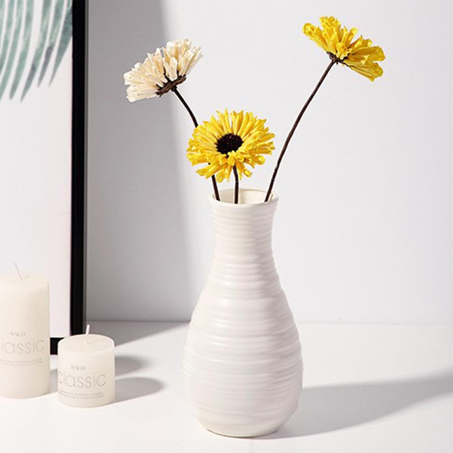 Plastic Vase for Flowers White Vase Home Decorative Vase