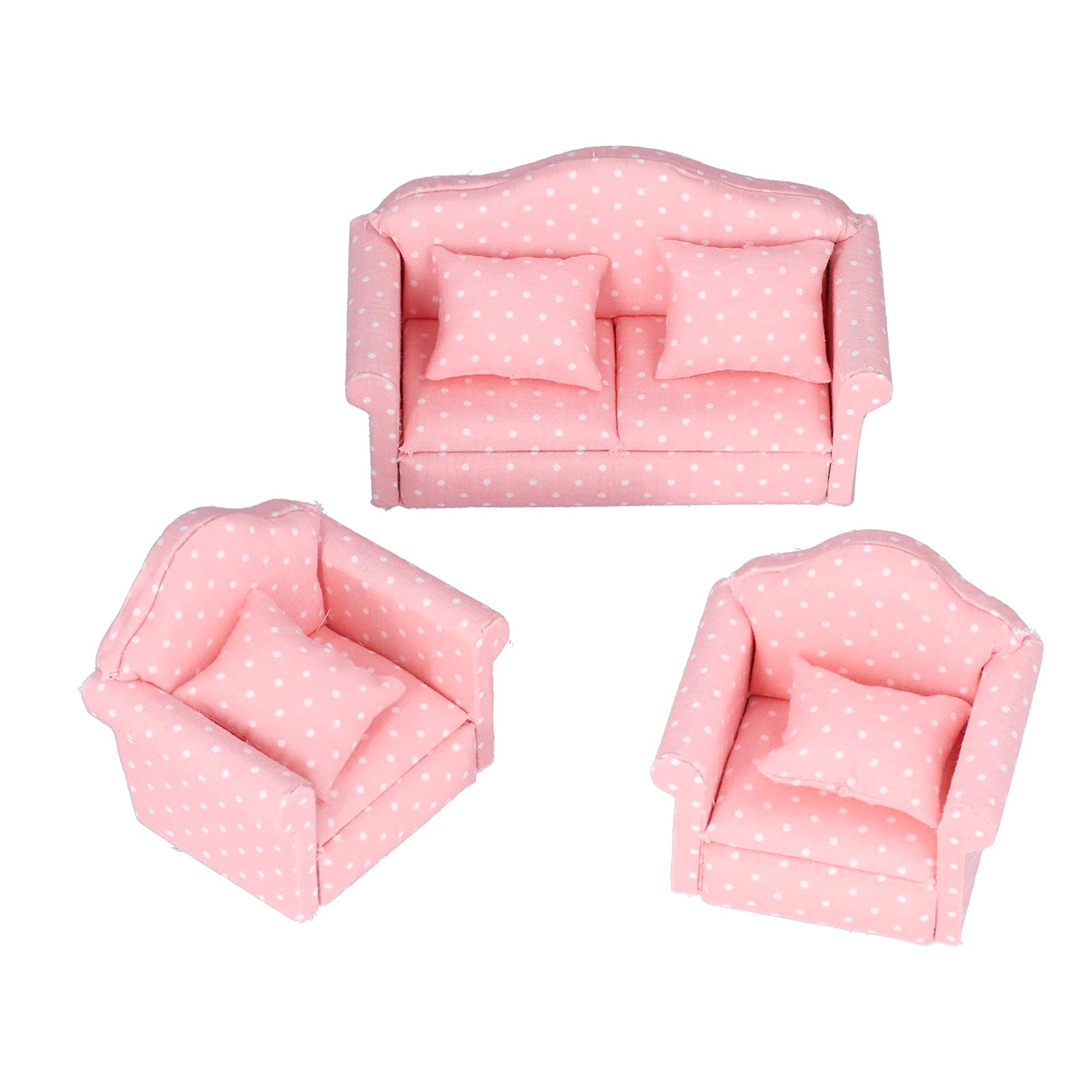 DollHouse Furnishings, 1:12 Miniature Dollhouse Sofa Mini Dollhouse Sofa Portable for Doll House Living Room for Gifts for Doll House Bedroom