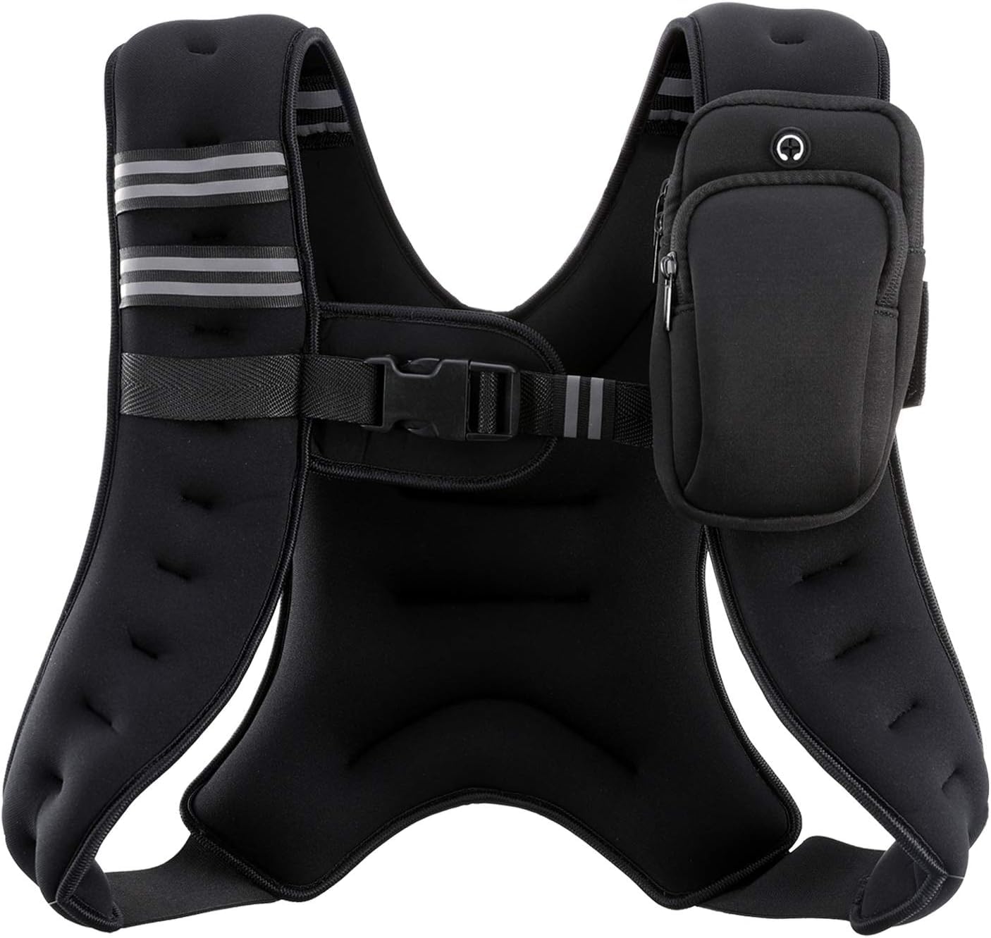 ZELUS Weighted Vest, Weight Vest with Reflective Stripe for Workout, Strength Training, Running, Fitness, Muscle Building, Weight Loss, Weightlifting (Black-25lb-M)