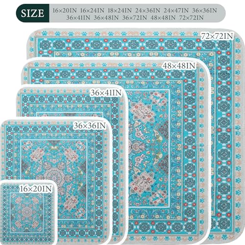 Image of Homimp Guinea Pig Cage Liners, 2 Pack Washable Pee Pads for Dogs, Waterproof & Leakproof Puppy Pee Pads, Super Absorbent Reusable Bedding with Anti-Slip Backing for Rabbit,Bunny,Hamster, Blue, 24 inchx47 inch
