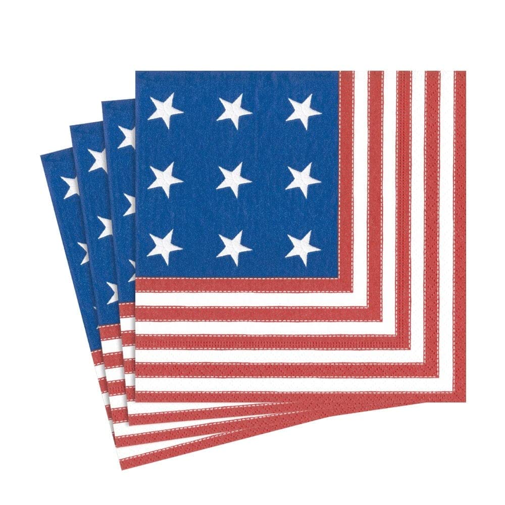 Caspari Star Spangled Paper Luncheon Napkins - 20 Per Package