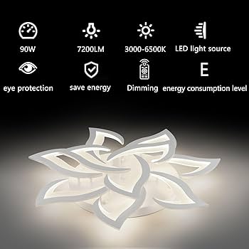 SKY ANGLE Ceiling Light Fixture with Remote Wireless Control