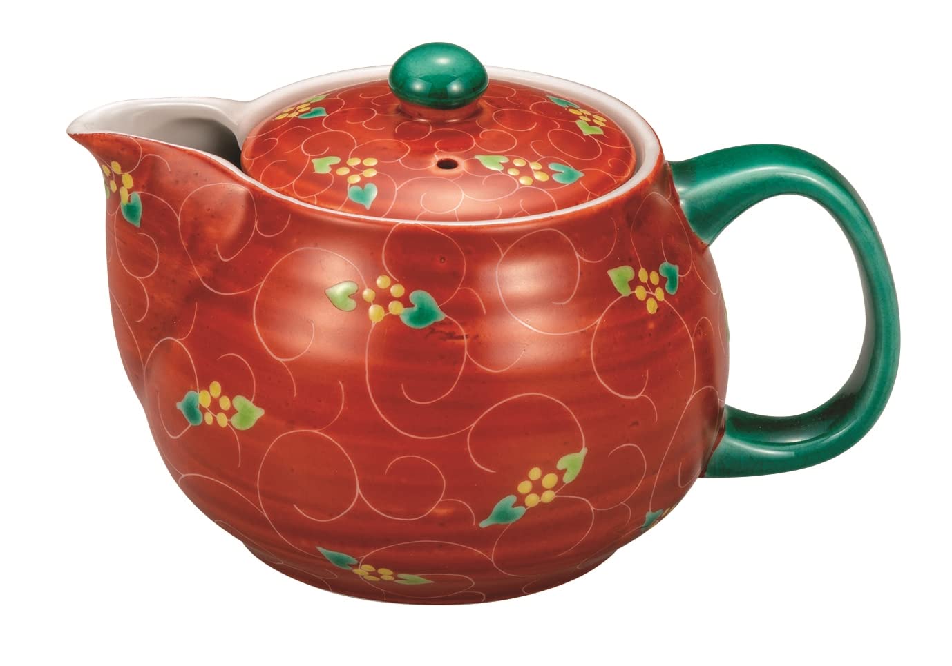 Amazon｜九谷焼ポット急須（茶こし網付）朱巻唐草 K7-565｜急須