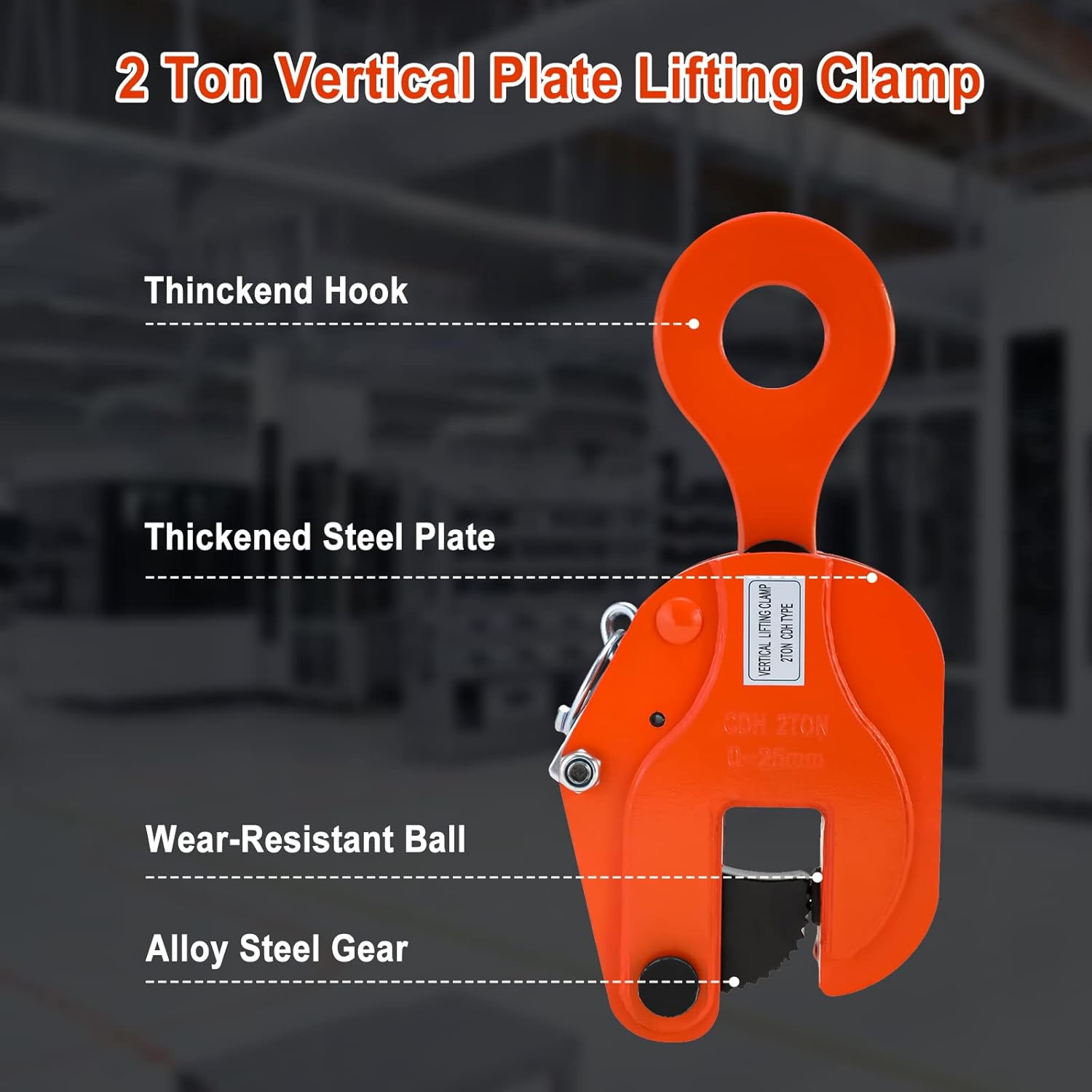 NORJIN Vertical Plate Clamp, 4400lbs/2T Plate Lifting Clamp, Metal Steel Plate Clamp for Lifting and Transporting - Opening up to 1''
