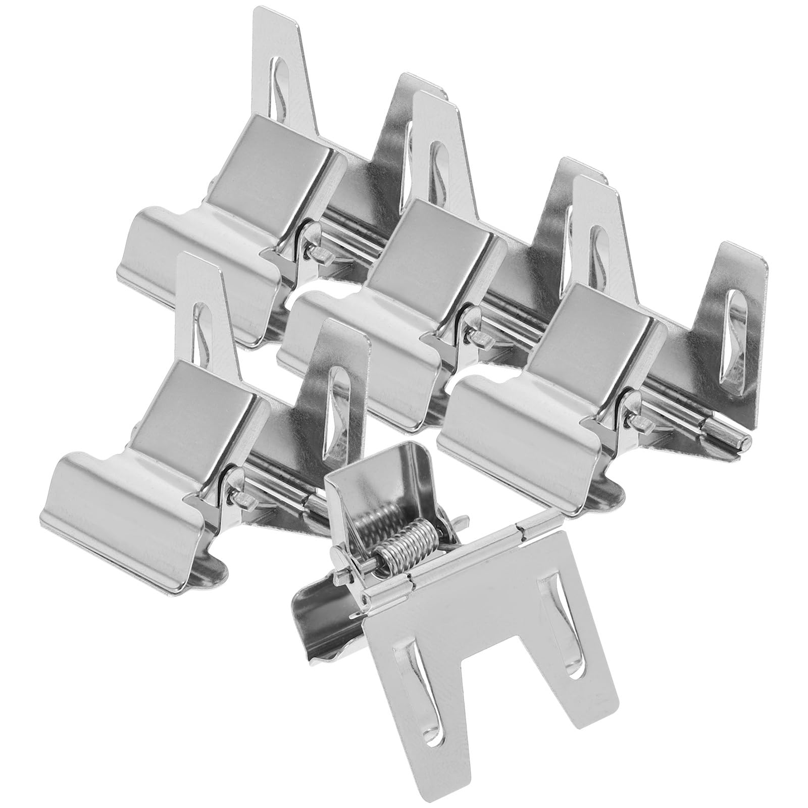 Metal Price Tag Clips 5-Pack Foldable Double-Sided Chrome Label Holders for Retail Bakery Supermarket Shelf Signs 1.89X1.10X0.63 Inches