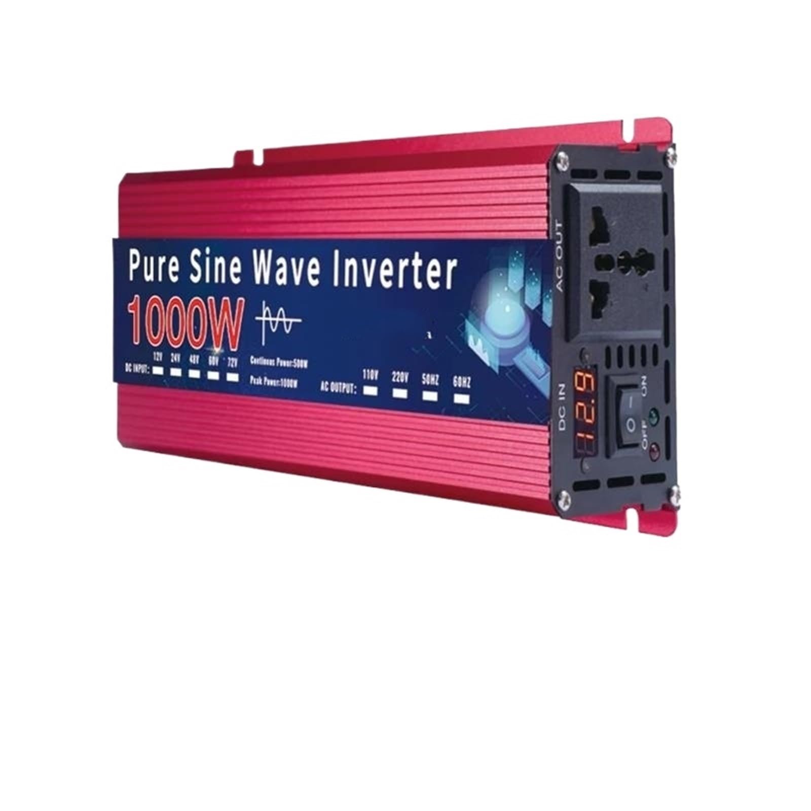 Falownik sinusoidalny 12 V, 220 V, 110 V, 2000 W, 3000 W, 4000 W, 5000 W, przenośny konwerter napięcia prądu stałego na prąd przemienny, samochodowy falownik solarny, ładowarka sam