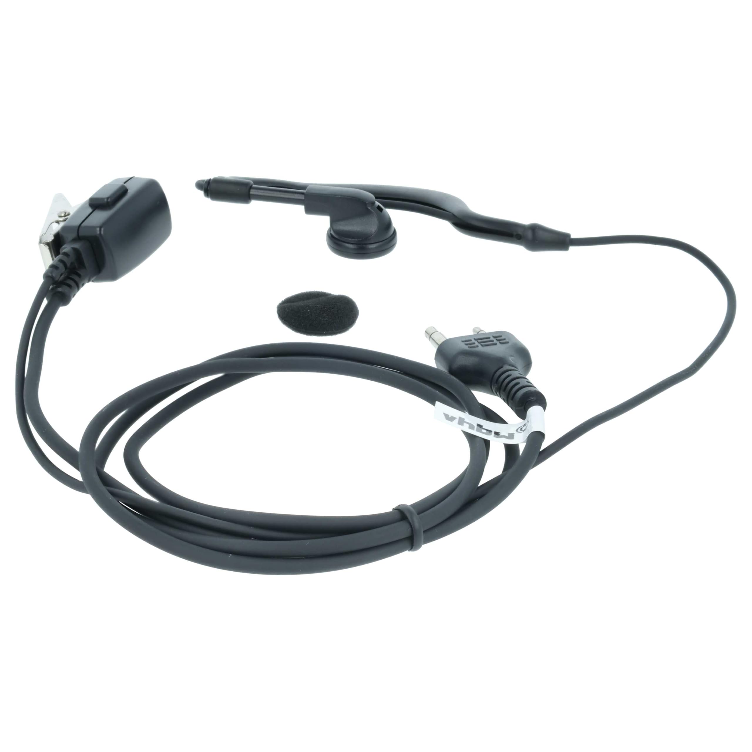 vhbw 10 x zestaw słuchawkowy kompatybilny z Icom IC-V82, IC-U82, IC-V85 radiotelefon - czarny