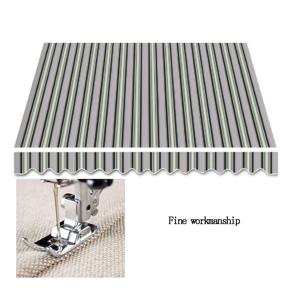 Générique Toile De Rechange Store Banne De Terrasse 2m 2.5m 3.0m 3.5m 4.0m 4.5m 5m 5.5m 6m Tissu De Remplacement pour Auvent Rétractable(Stripe 1,6x3m/20x10ft)