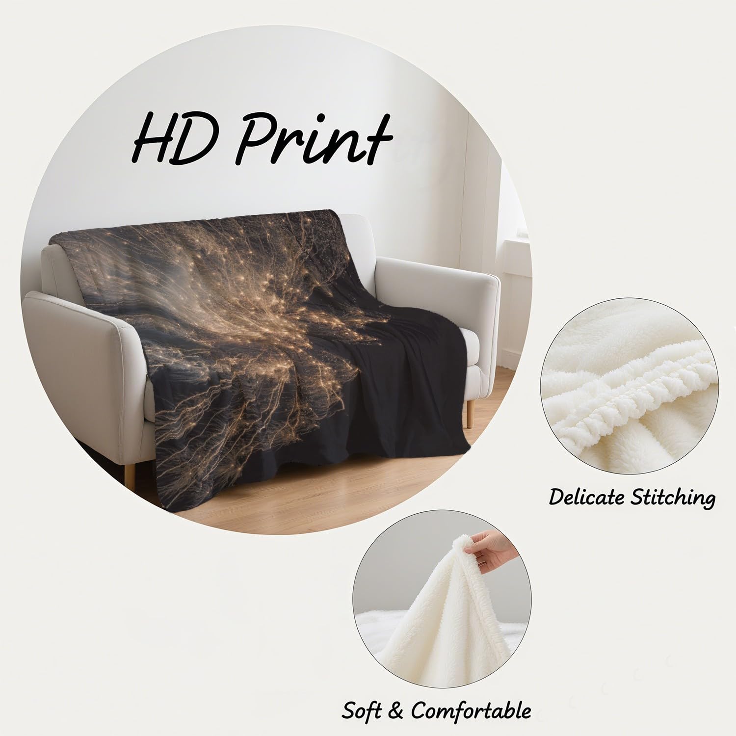 Genérico Manta de Franela Manta de Cama de Doble Cara y Extra Gruesa Frazada de Sofá Ligera y Suave al Tacto Invierno Mullida y Térmica 150 x 200 cm Amarillo Estético Paisaje Lámpara