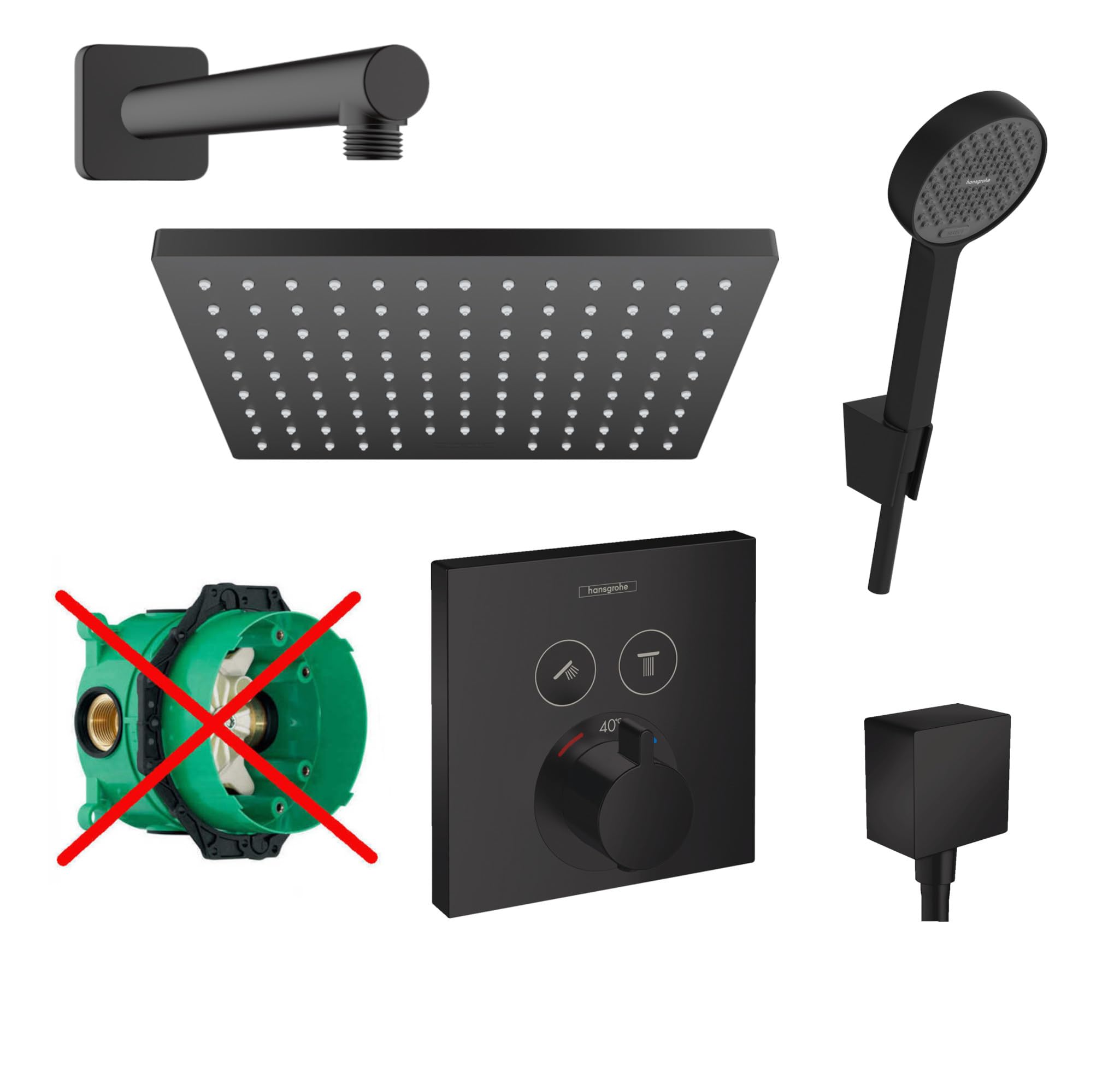 Hansgrohe Duschsystem Unterputz Duscharmatur Hansgrohe schwarz HGSK05-ob