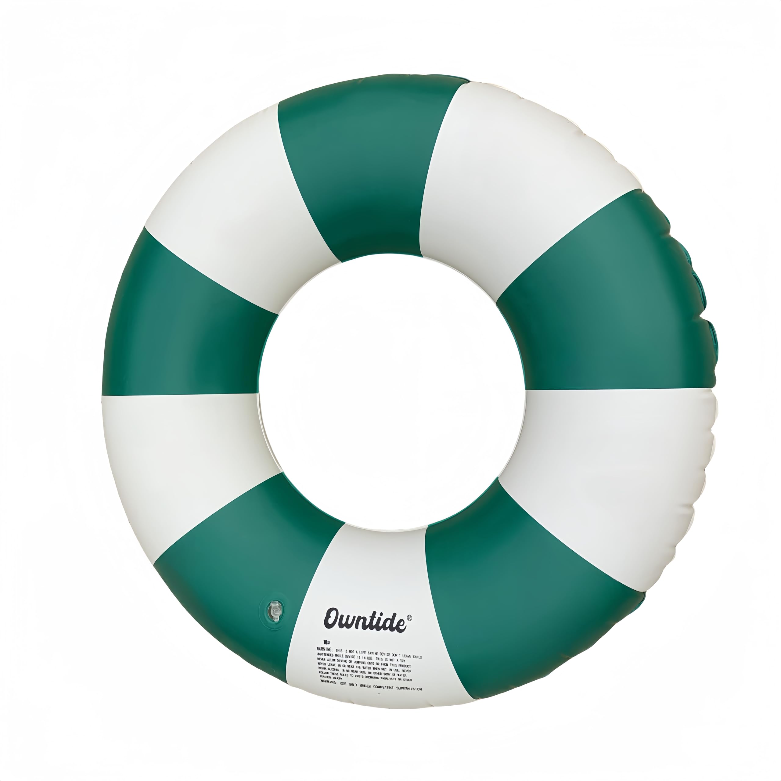 Large Swim Ring with Handles for Kids Adults, 35 Inch Classic Striped Pool Inner Tubes, Inflatable Pool Floats, Float Naked, Pool Floaties Adult Size for Summer Pool Party Beach (Green)