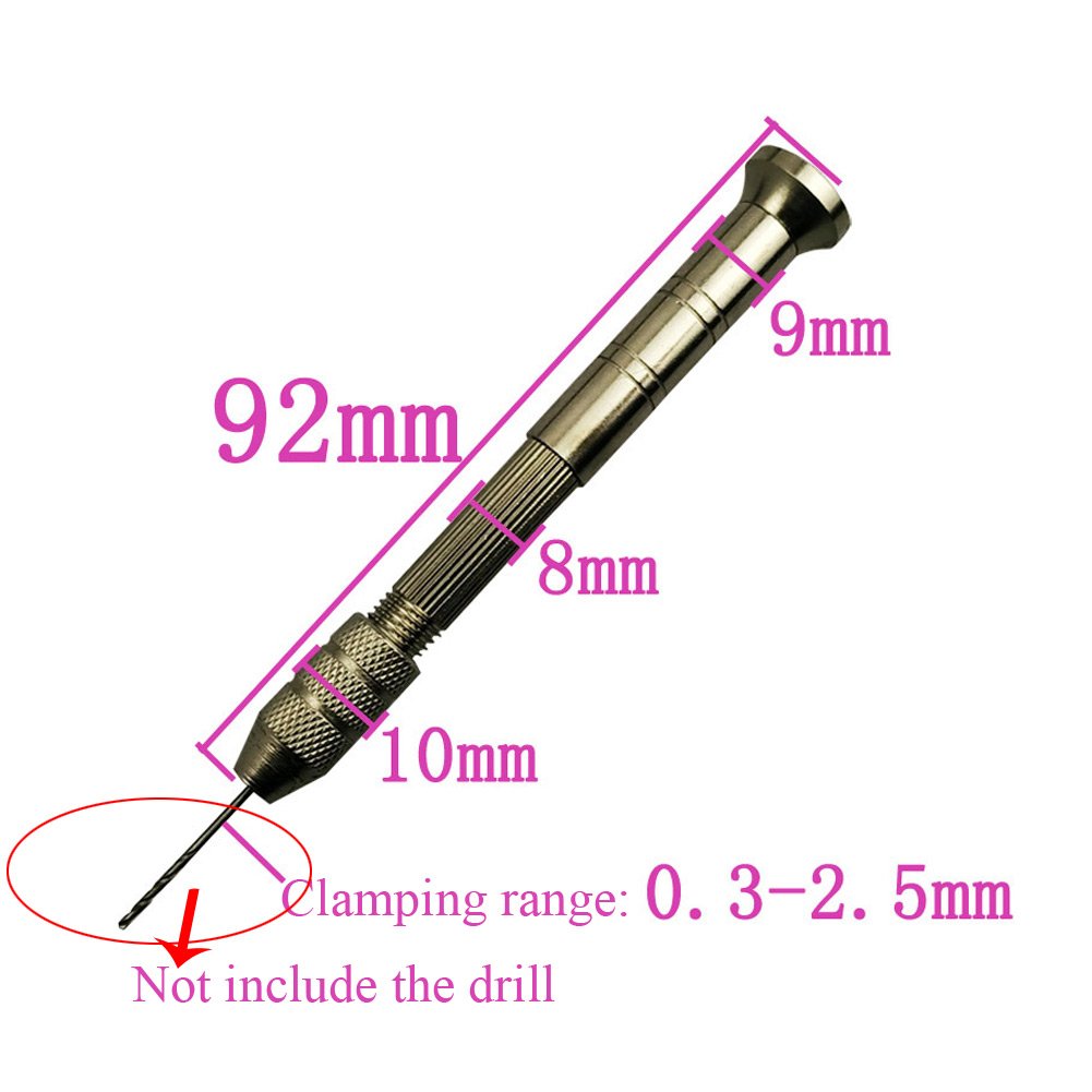 Trapano a mano in alluminio 0.3-2.5mm per legno noce olivo plastica