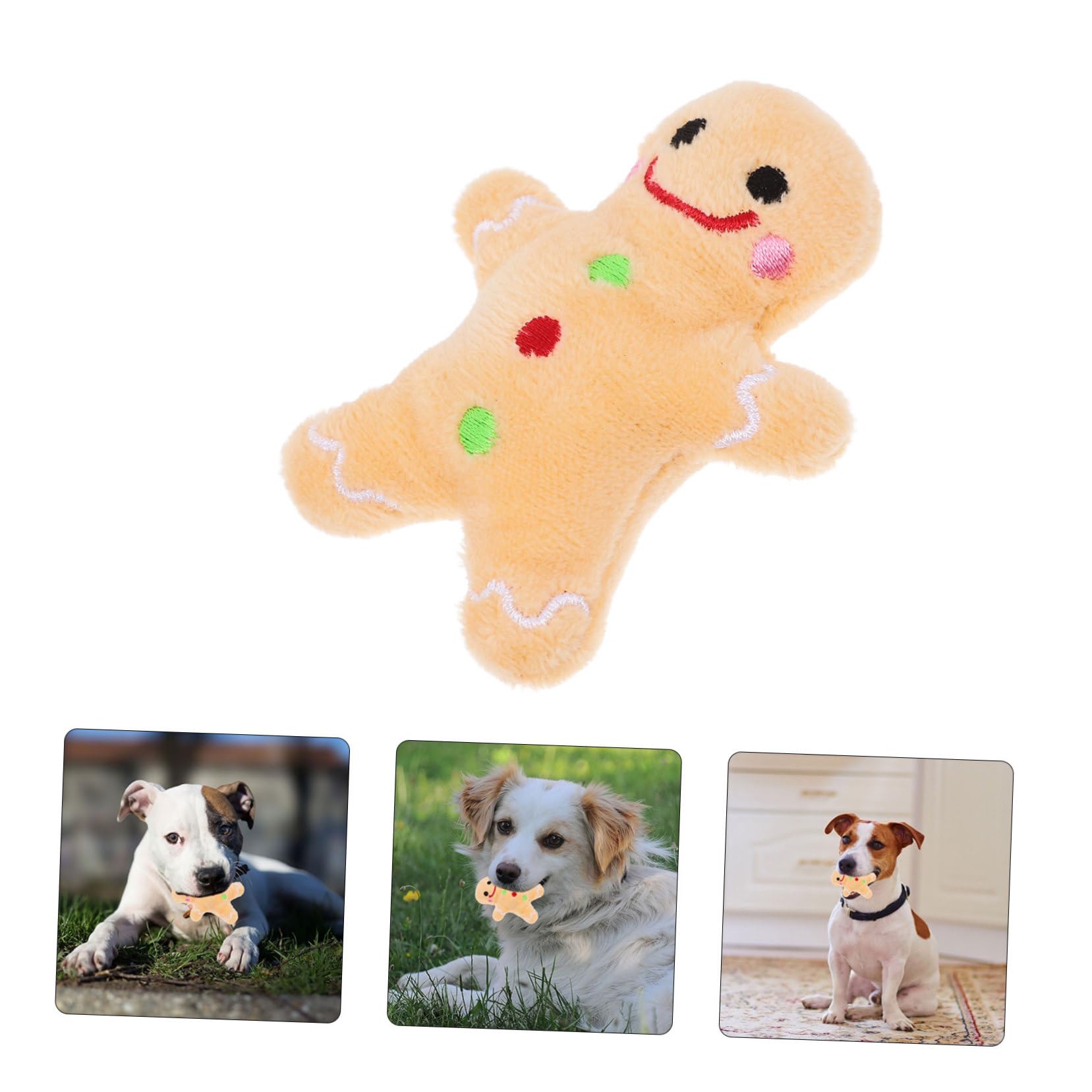 Jouet Peluche Chien à Mâcher pour Noël Nettoie Dents et Réduit Comportement Destructif Sûr