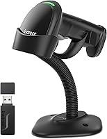 Vista 10 de Inateck Escáner de Código de Barras Bluetooth 2D, Escáner Inalámbrico de Código QR 2D con Batería de 2600 mAh y Base de Carga Inteligente, Escáner