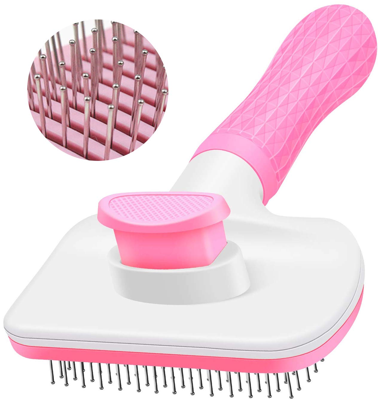 Self Cleaning Brush for Dogs Cats-Pet Slicker Brush Dogs Long Hair-Cleaning Large Dog Brush for Shedding Pet Tangled Hair,Pet Hair Removes Loose Undercoat (B091XXWR3H) Amazon Price History, Amazon Price Tracker