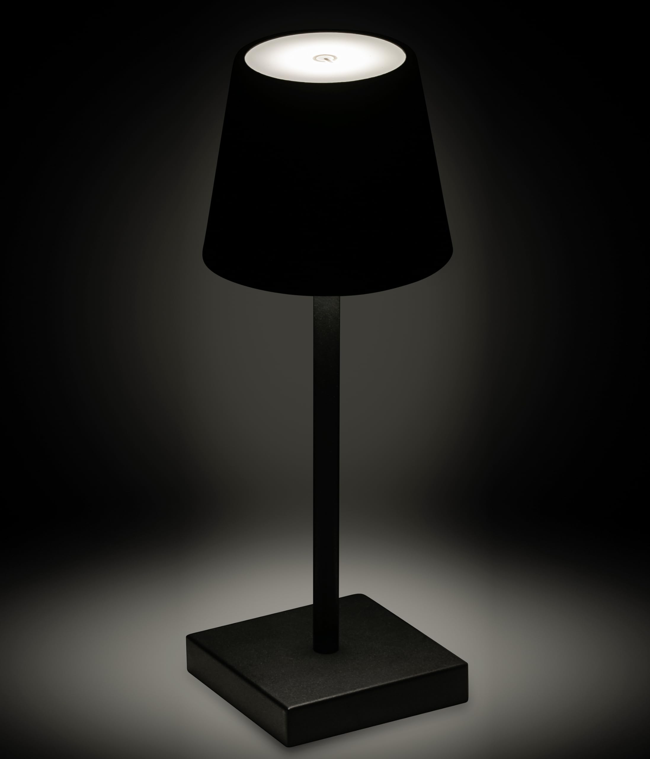 Dehner Akkuleuchte Dyan, Outdoor Tischleuchte, warmweiß, Schutzklasse IP54, Höhe 30 cm, Ø 11 cm, Metall/Kunststoff, schwarz