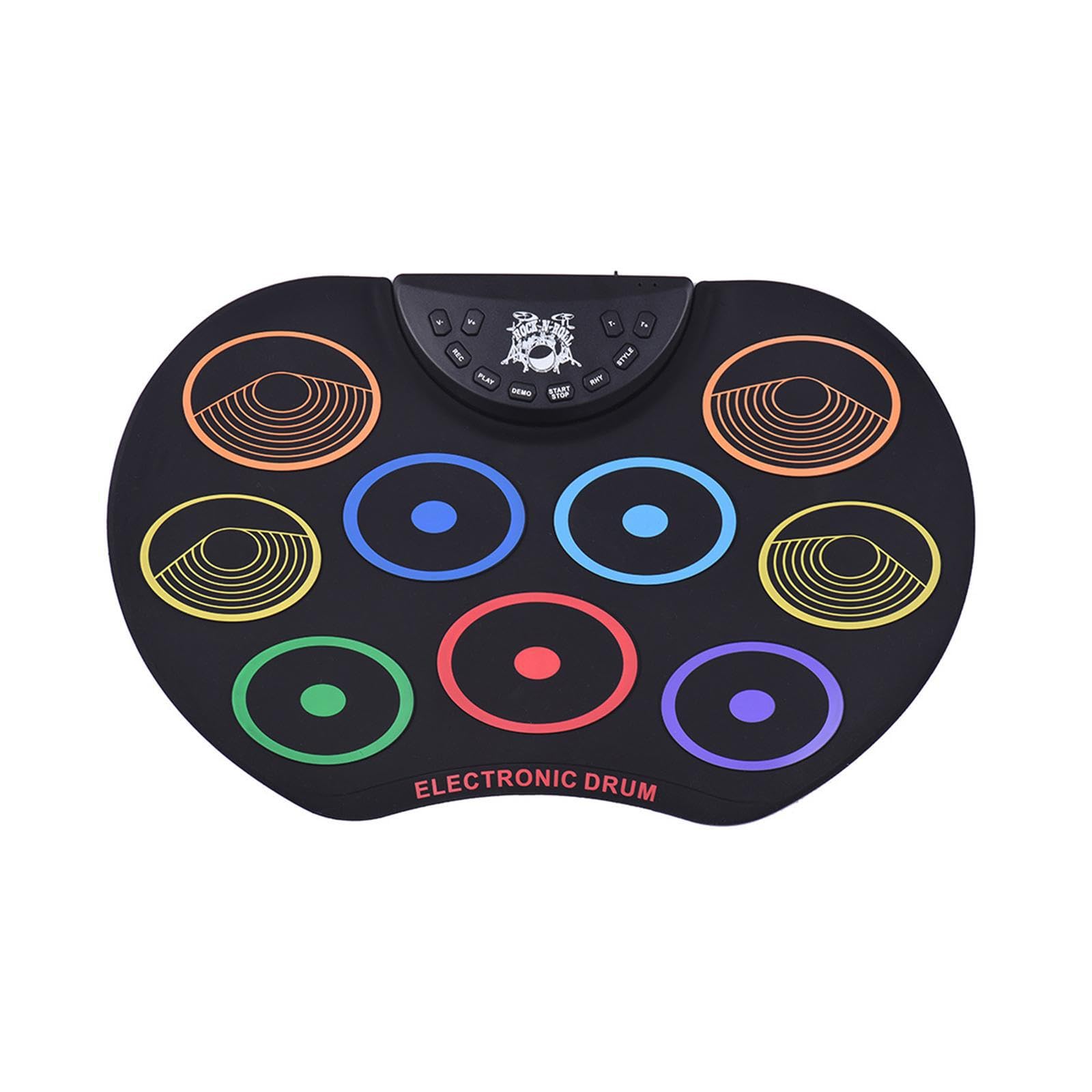 5 Baterías electrónicas compactas y portátiles, kits de batería, máquina de práctica con pads, múltiples funciones, salida de audio, máquina de pads digitales,