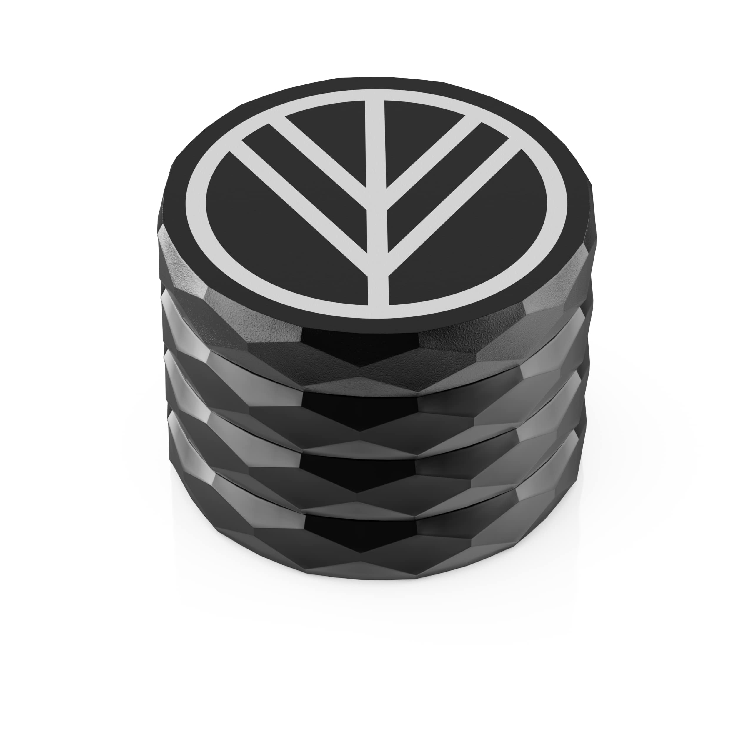 Norddampf Premium Aluminium Grinder, 4-teilig | ∅ 63mm groß | Effizientes Mahlwerk mit messerscharfen Zähnen & Diamantschliff | Robust | 1A Haptik | Magnetischer Deckel | Mit Sieb & Scharber | Schwarz