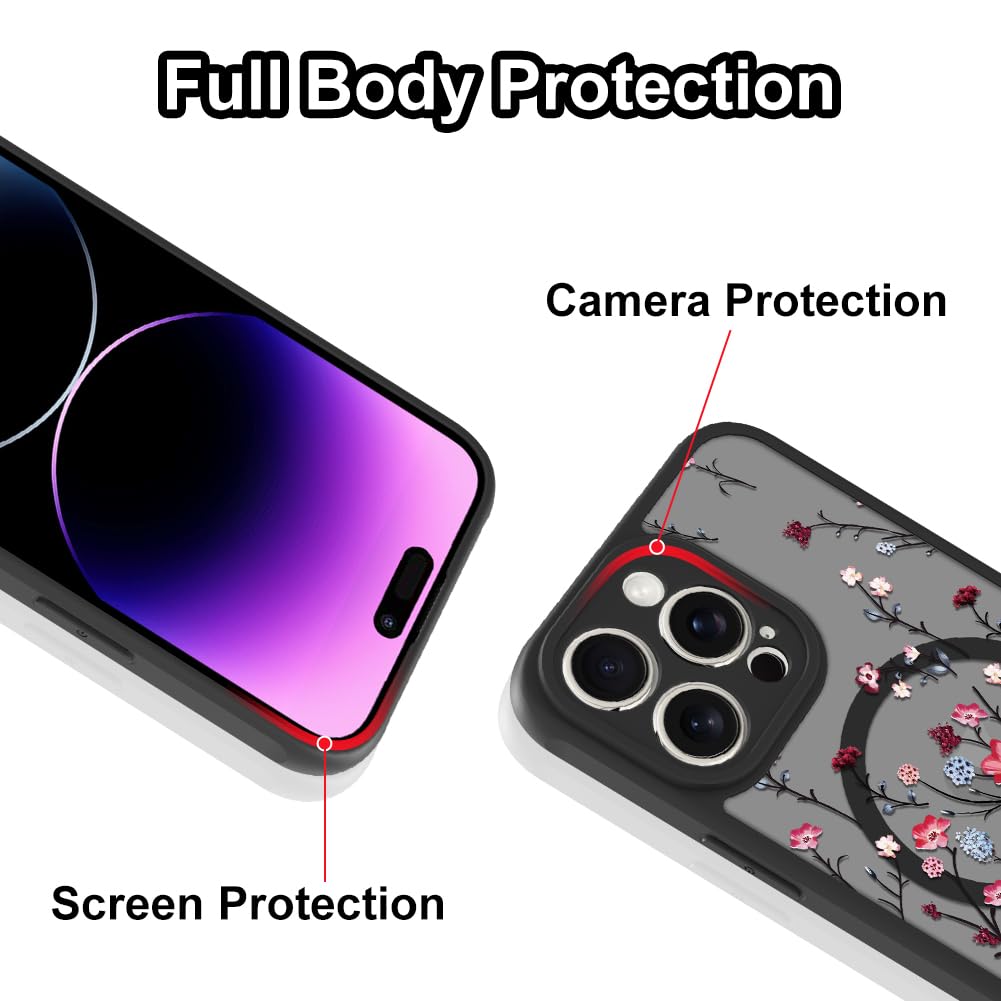 まいiPhone Amazon.com: MOWIME Magnetic Floral for iPhone 14 Pro Max