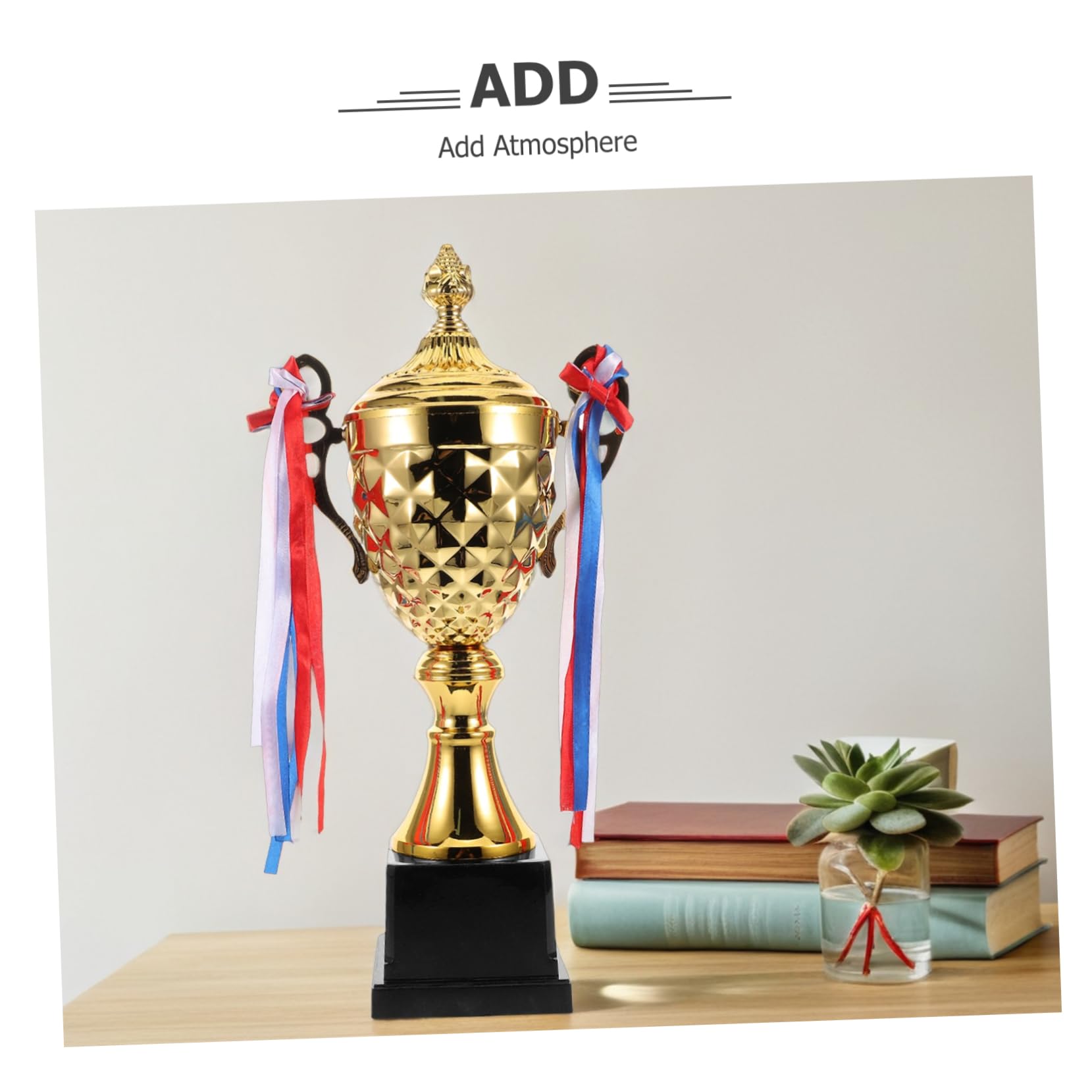 Gatuida Copa de Trofeo Grande de Metal Resistente para Competiciones y Celebraciones Diseño Único Creativo para Eventos Interiores y Exteriores
