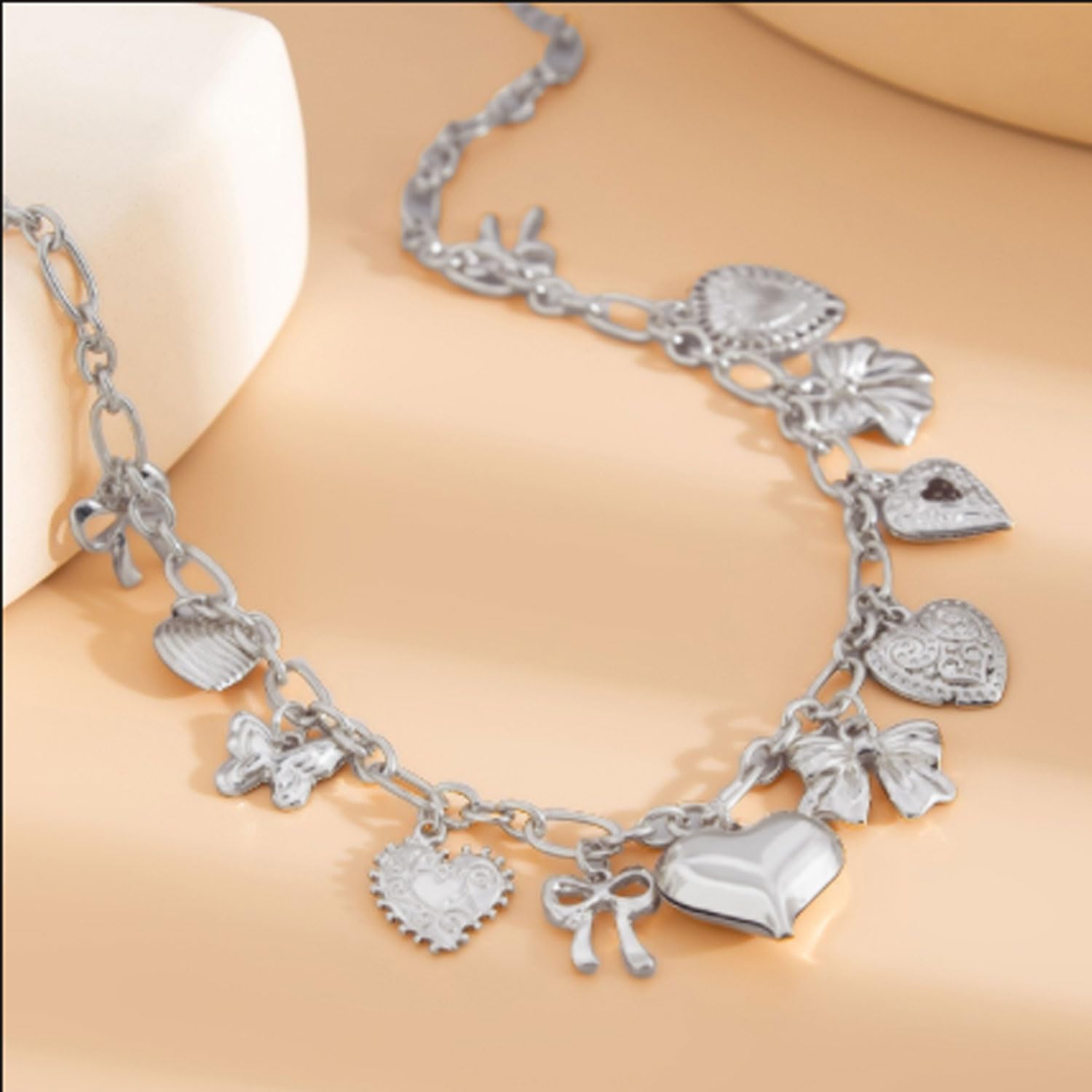 MIFYNN Gold Charm Necklaces for Women Heart Bow Shell Pendant Necklace Statement Choker Necklace Summer Beach Necklace Jewelry Gifts for Women - Image 5