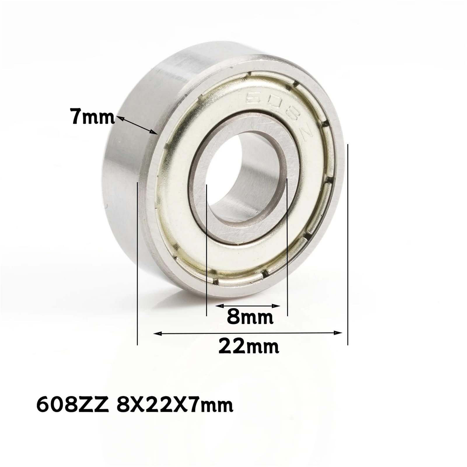 Roulements rigides à billes 10/40 pièces 607ZZ portant 7x19x6 MM Miniature 607 ZZ roulements miniatures à gorge profonde for planche à roulettes Scooter imprimantes 3D roulements(608zz,40Pcs)