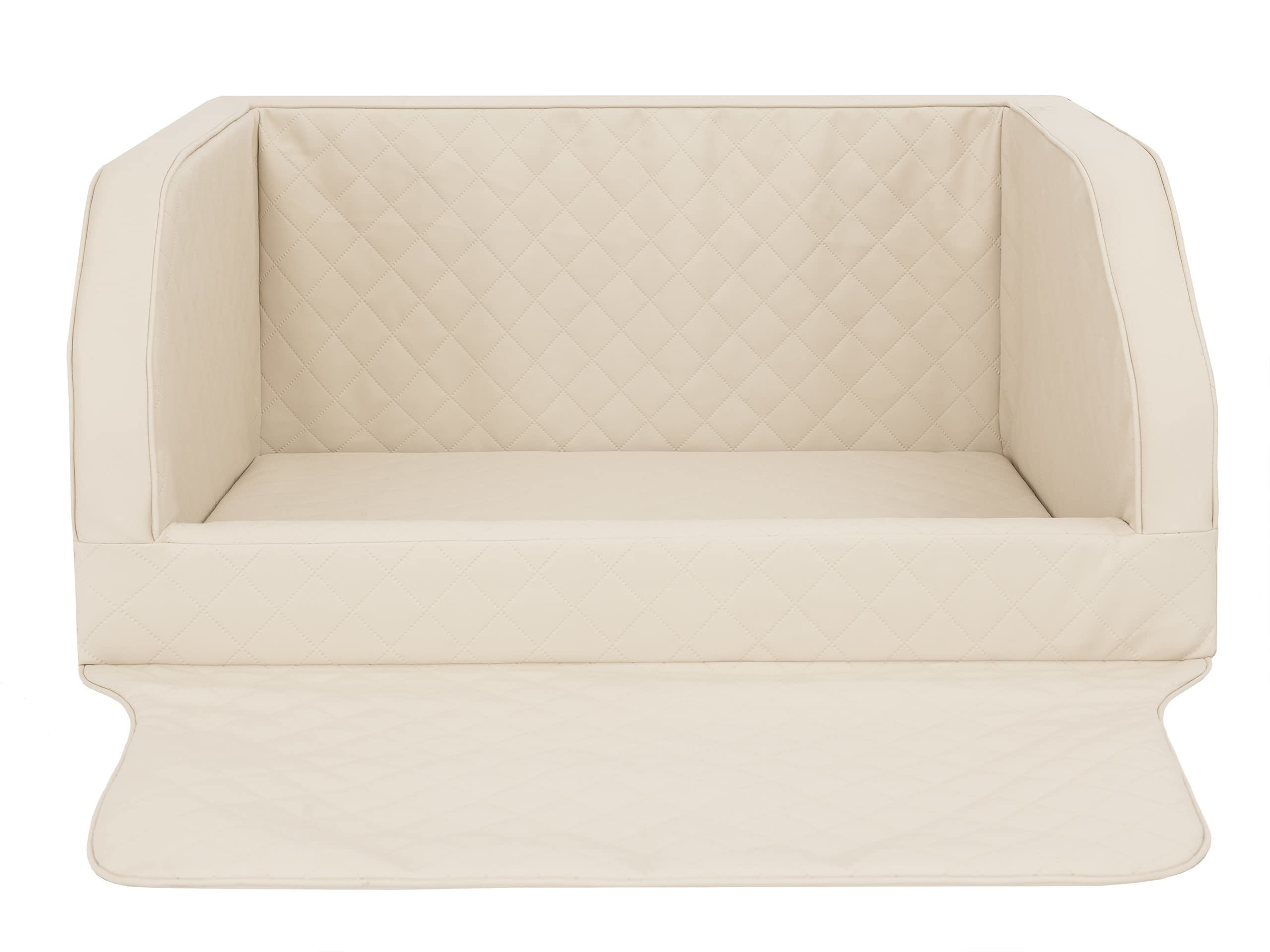 PillowPrim Fotelik samochodowy dla psa, legowisko dla psa, legowisko dla psa, legowisko dla psa, kosz dla psa, legowisko dla psa, koszyk dla psa (beżowe, Skaj, (2), 100 x 80 x 39 cm)