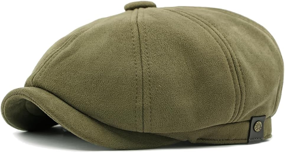 Mens Newsboy Cap Classic Ivy Cabbie Flat Golf Cap Driving Cap Elastic Band 22-23.6" - Image 2