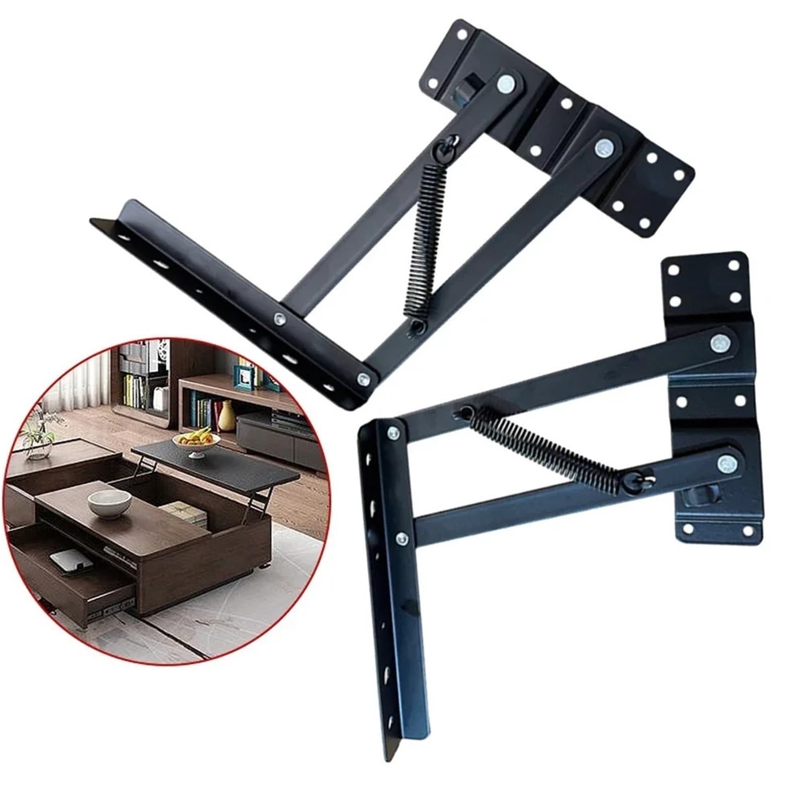 2 paia di smorzamento cerniera idraulica sollevamento for tavolo da tè a molla pieghevole hardware for mobili supporto for rack for tavolino per Tavolino